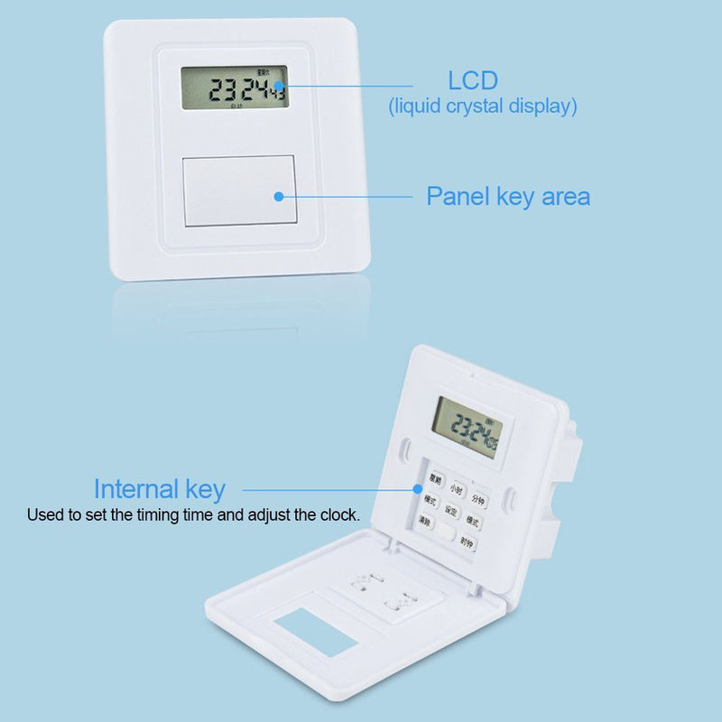 Wall Automatic Loop Countdown Timer 24 Hour Digital Timer Switch Cyclic Timer