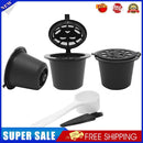 3pcs Refillable Reuse Coffee Capsule Filters for Nespresso Machine (Black)