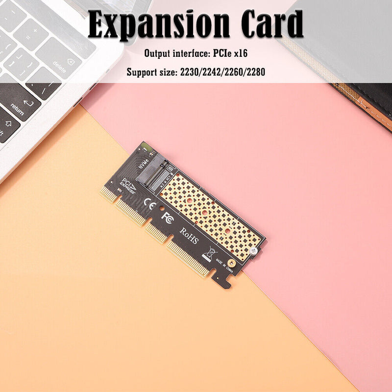 Computer NVME M.2 to PCI-E 16X Riser Card M-key M.2 PCIE X16 Expansion Extender