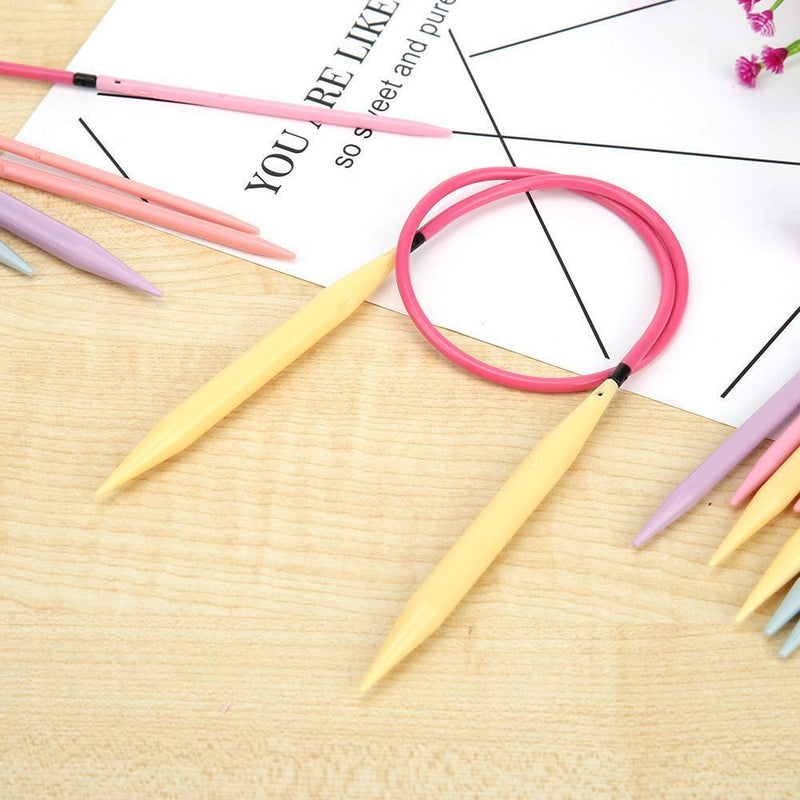 10 Pairs Plastic Change Head Circular Knitting Needle Ring Set DIY Woven Tools