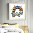Partial Cross Stitch DIY 14CT Counted Halloween Imp Wall Artwork Craft Kits