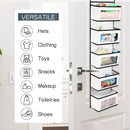 Over The Door Hanging Organizer 5 Large Pockets with Clear Window (White) Newly