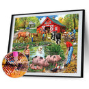 DIY Diamond Painting Kits Rural Farm Full Round Drill Wall Home Decoration Gi