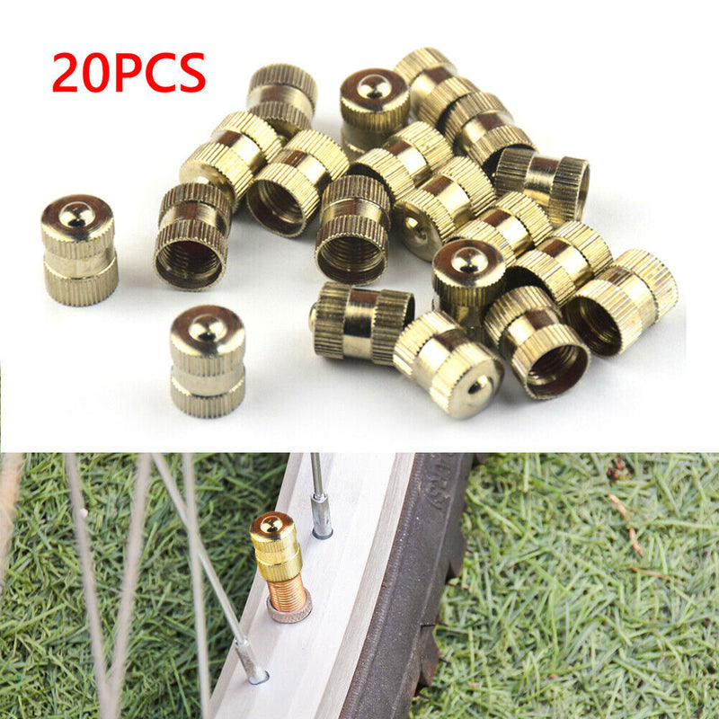 20pcs Copper Car Tire Valve Stem Caps Auto Tyre Valve Dust Proof Air Caps Newly