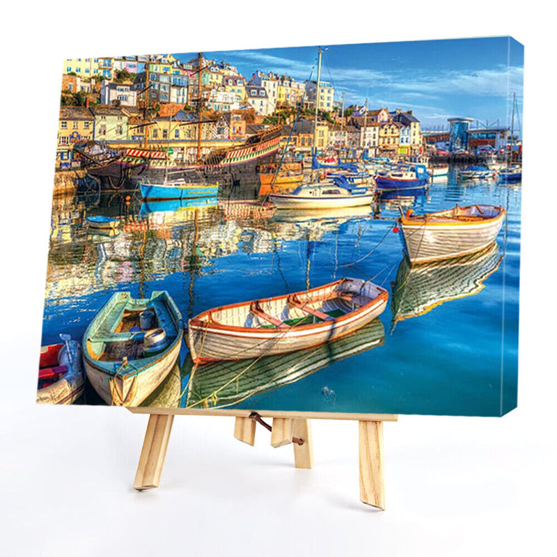 Painting By Numbers DIY Ship Hand Painted Canvas Oil Art Picture Gift Craft Kit