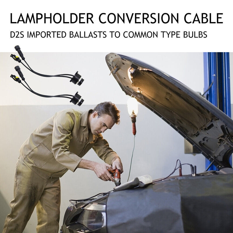 2pcs Car D2S D4S HID Ballast Amp Harness Adapter Holder Female Male Ka