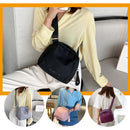 3pcs Women Nylon Messenger Fashion Shell Solid Color Shoulder Pouch(Black)