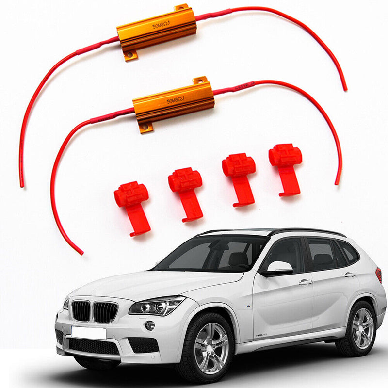 1 Pair Waterproof Anti-Flashing Decoder Turn Signal Lamp 8ohm 50W Load Resistor