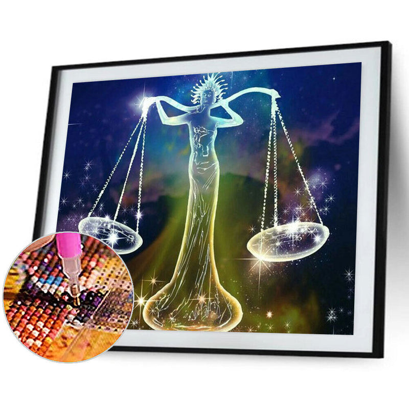 5D DIY Diamond Painting Full Round Drill Libra Mosaic Rhinestone Art Home Crafts