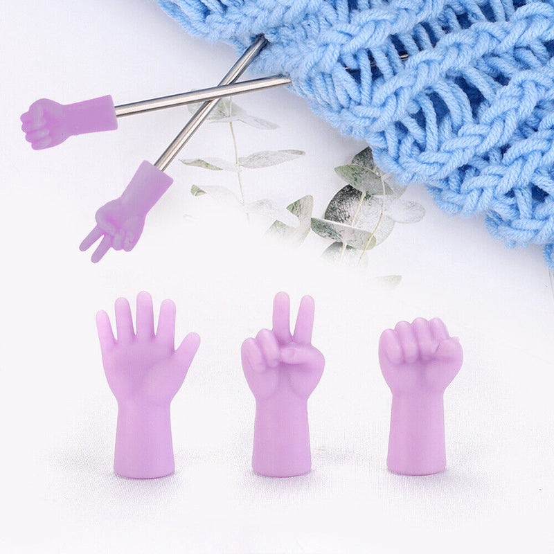 6pcs Cute Knitting Needles Point Caps Gesture Shape Needle Tip Stopper Protector