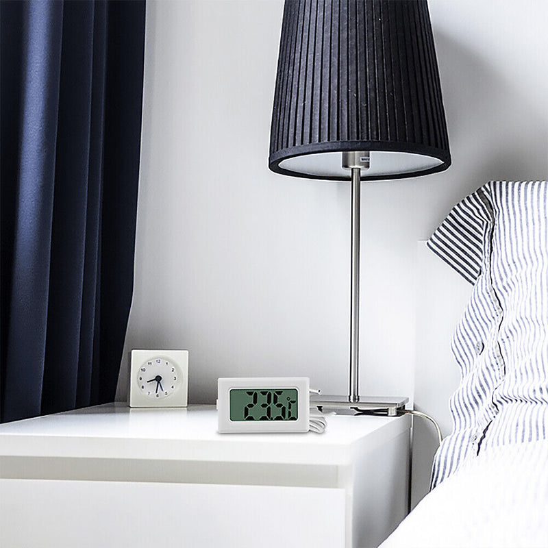 Thermometer LCD Temperature Meter Refrigerator Aquarium Monitor (White) Newly