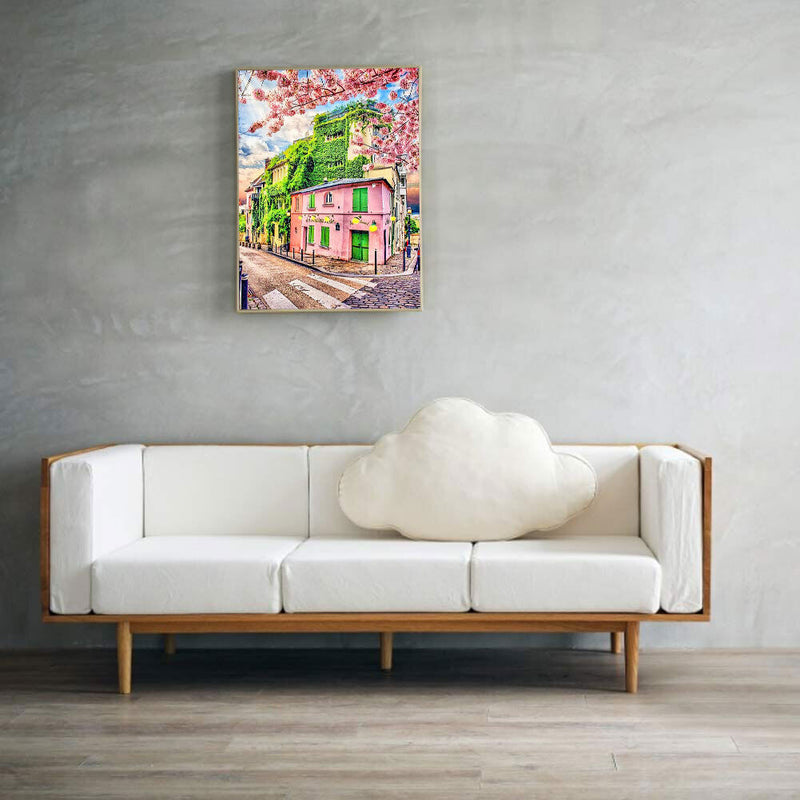 5D DIY Diamond Painting Kits Full Round Drill Pink House Seascape Mosaic