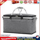 Folding Picnic Basket Outdoor BBQ Travel Camp Storage Box Organizer (Grey) Newly