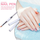 Double-Ended Nail Pen Poly Nail Gel Brush Picker Stainless Steel (White) Newly