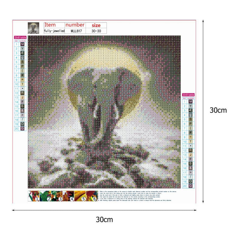 5D DIY Full Drill Diamond Painting Elephant Cross Stitch Craft Kit (wll817)