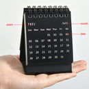Mini Desk Calendar 2021, 12 Months Flip Table Schedule Planner (Black)