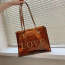 Fashion Women 2pcs Composite Bags Transparent Handbags Canvas Drawstring Pouch