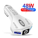 Portable Mobile Phone Fast Charging Adapter 48W 2 Ports USB QC3.0 Car Charger