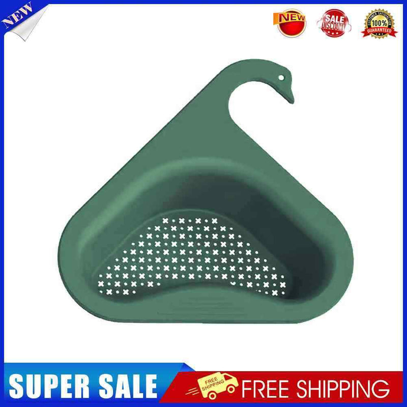 Colander Sink Strainer Kitchen Sink Shelf Faucet Hanging Drain Rack (Green)