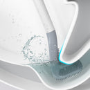 Long-Handled Toilet Brush Golf Brush Head Cleaning Tool Accessories (White)