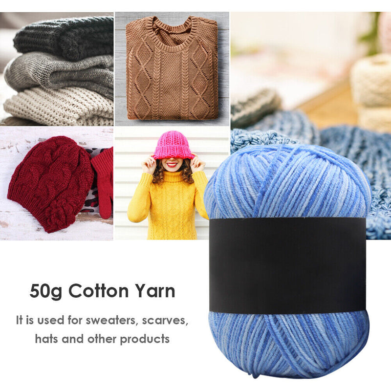 Gradient Color Milk Cotton Yarn Scarf Sweater Crochet Knitting Yarn (E) Newly