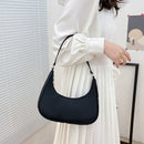 Fashion Women Pure Color Underarm Hobos Bags Top-handle Handbag (Black)