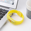 Touch Screen LED Digital Silicone Wrist Watch Unisex Bracelet (Yellow) Newly