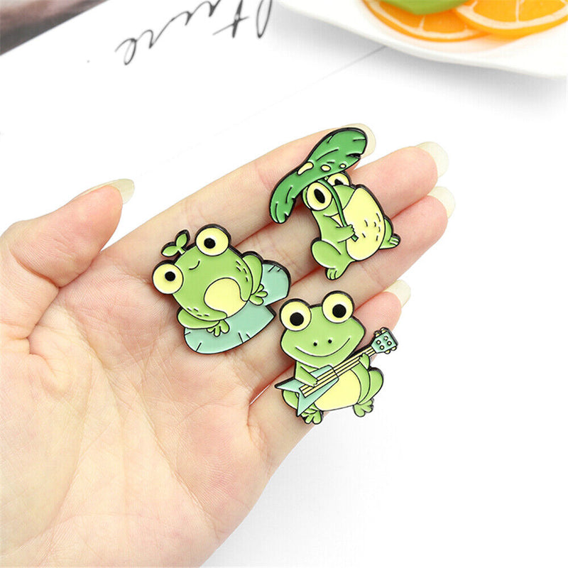 Clothes Jewelry Metal Lapel Pins Cute Frog Enamel Pins Cute Badge Animal Brooch