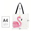 Shopping Bag with Flamingo Theme, Printed, Casual, Large, 40 x 40 cm
