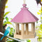 Garden Window Wooden Birdhouse Parrot Cage Bird Seeds Food Feeder (Pink)