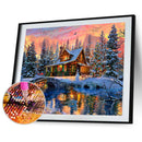 5D DIY Diamond Painting Mountain Cottage Full Drill Embroidery Cross Stitch Kits