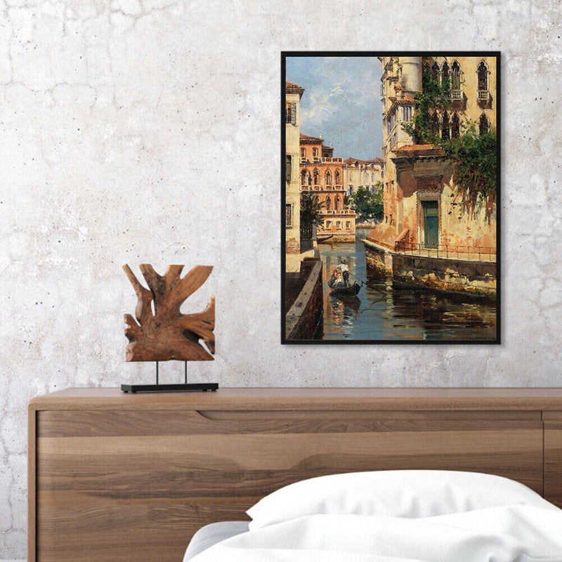 Frameless Oil Paint By Numbers Nordic Style Houses River DIY Canvas Picture
