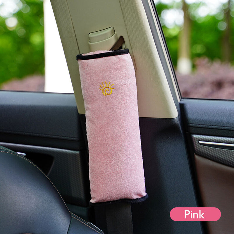 Plush Car Seat Belt Cover Breathable Kids Seatbelt Shoulder Pad (Pink) Newly