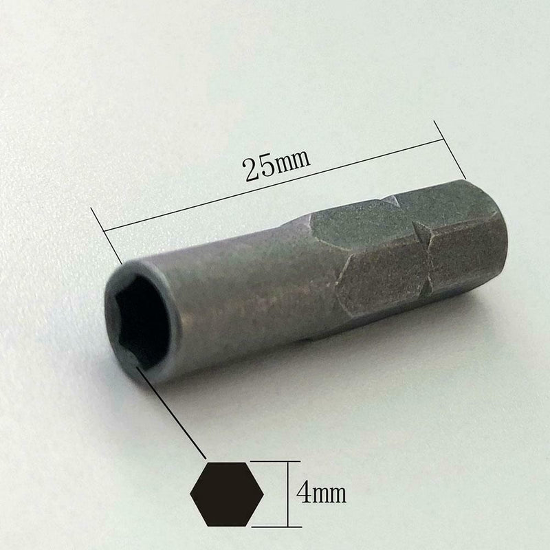 1/4" (6.35mm) hex shank to 4 mm driver socket bit adapter precision.c C1W9