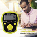 0-99999 LCD Finger Counter LED Luminous Electronic Tally Counter (Yellow) Newly