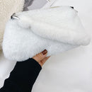 Portable Plush Shoulder Handbag Women Animal Print Underarm Bag Purse (3)