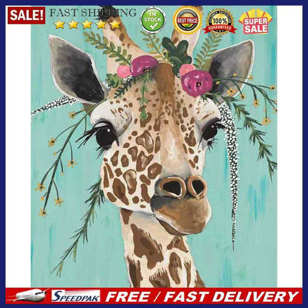 Flower Giraffe Oil Paint By Numbers DIY Handpainted on Canvas Home Decorati