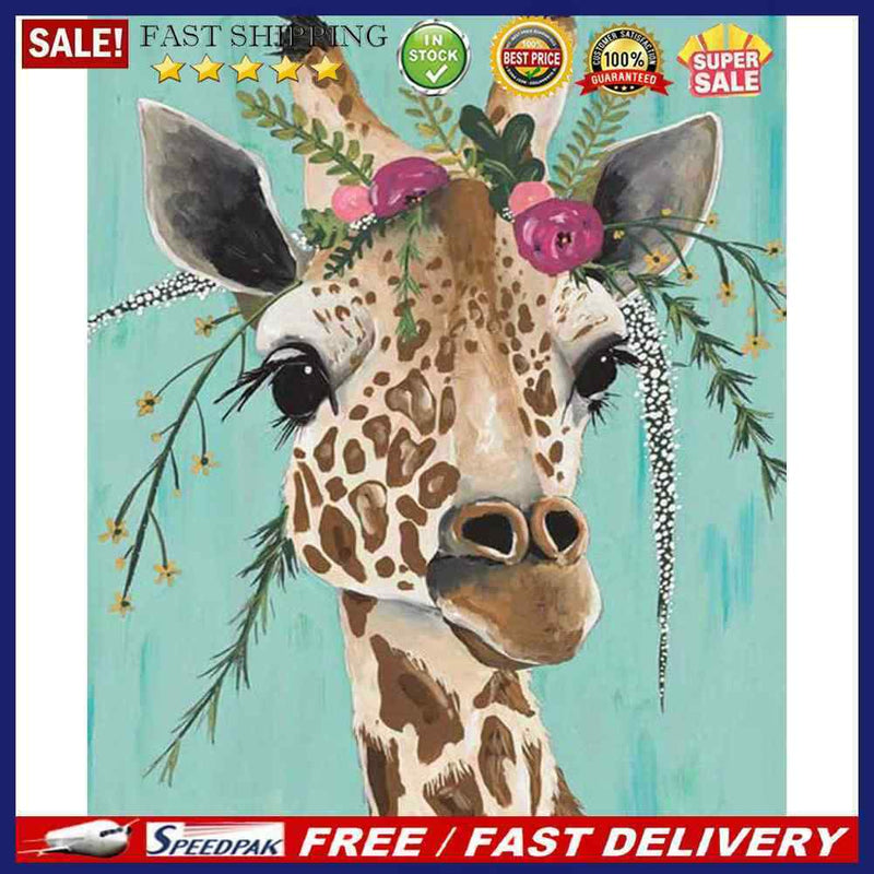 Flower Giraffe Oil Paint By Numbers DIY Handpainted on Canvas Home Decorati