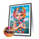 5D DIY Full Round Drill Diamond Painting Flower Girl Home Decor Art Craft