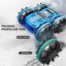 2.4GHz 4WD RC Stunt Car Boat Toys Double Sided Amphibious Vehicles (Blue)