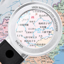 Reading Inspection Illuminated Magnifier w/ 4LED Handheld Magnifying Loupe Lens