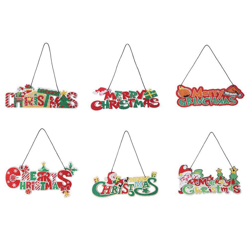 DIY Diamond Painting Merry Christmas Board Pendant Rhinestone Charm (DP009)