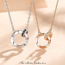 Double Buckle Copper I Love You Round Pendant Couple Necklace Clavicle