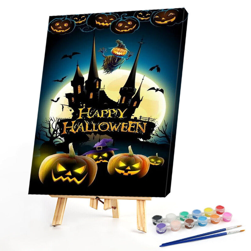 Halloween Pumpkin Oil Paint By Numbers Kit Frameless Picture 40x50cm (B1604)