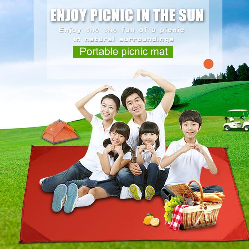 Portable Outdoor Picnic Waterproof Mat Sand Beach Folding Blanket (Red) Newly