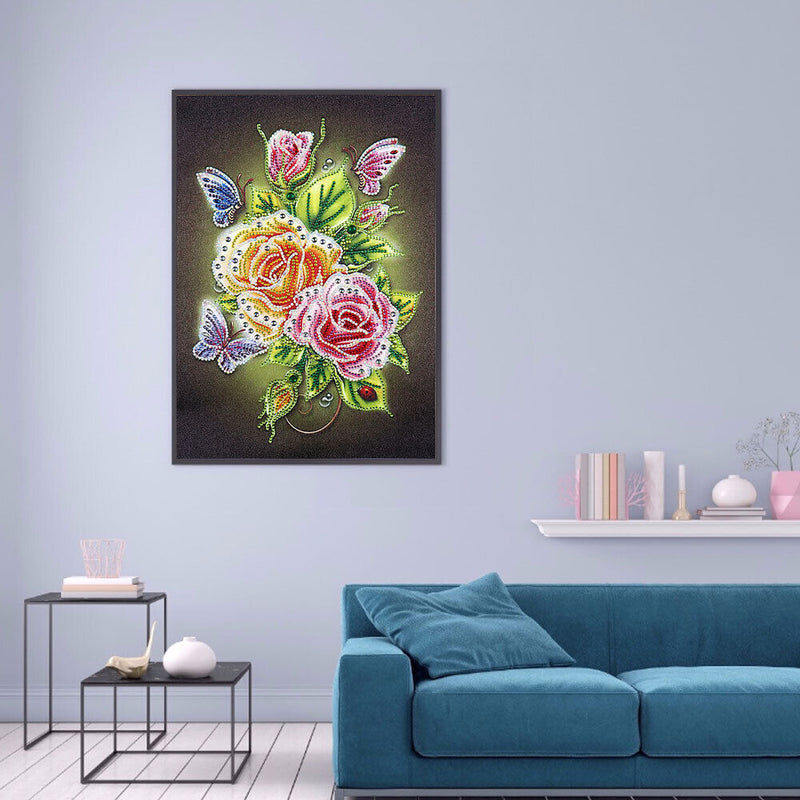 Diamond Painting Partial Special Drill Love Butterfly Picture of Rhinestone