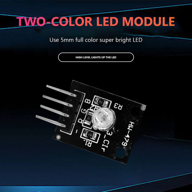HW-479 3.3V 5V 5mm KY-011 PCB Dual Color RGB LED Sensor Modules Black