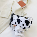 Retro Women Animal Pattern Print Underarm Shoulder Bag Small Handbags (Cow)