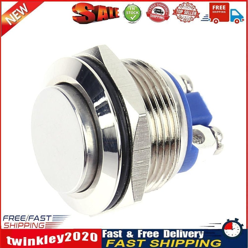 19mm High Round Head Momentary Stainless Steel Push Button Switch Newly