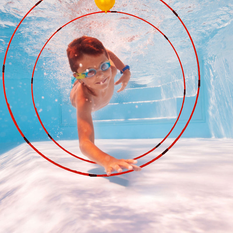 Diving Swim Rings Toys Swimming Pool Diving Circle Game (Splicing Orange)